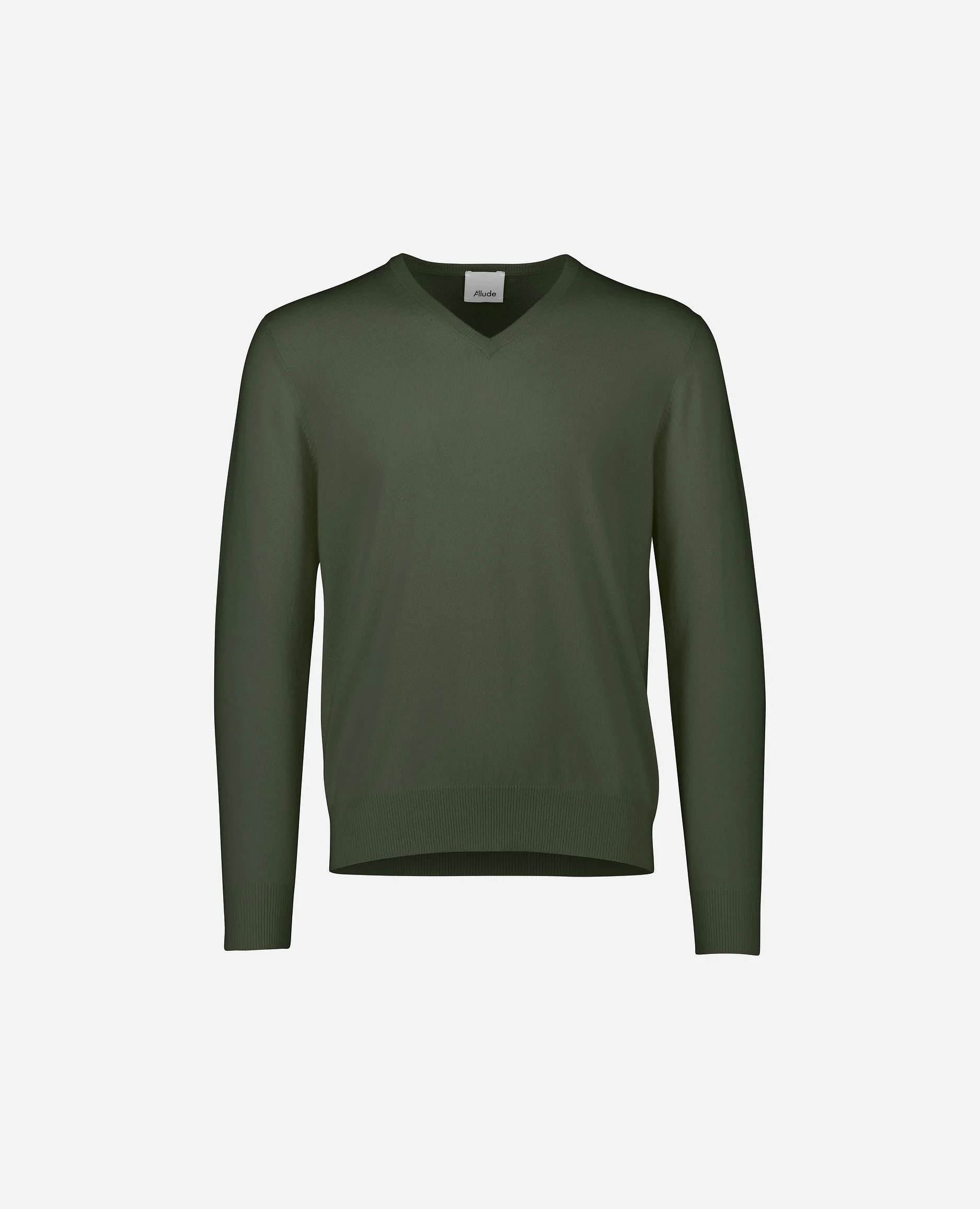 V-Ausschnitt Pullover aus Cashmere in Grün - Image 8