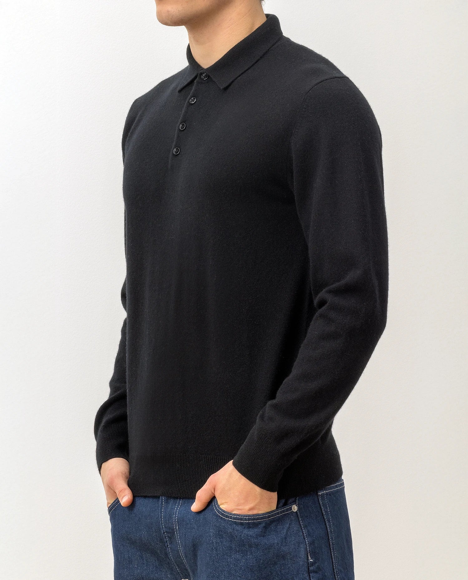 Polo Pullover aus Cashmere in Schwarz - Image 3