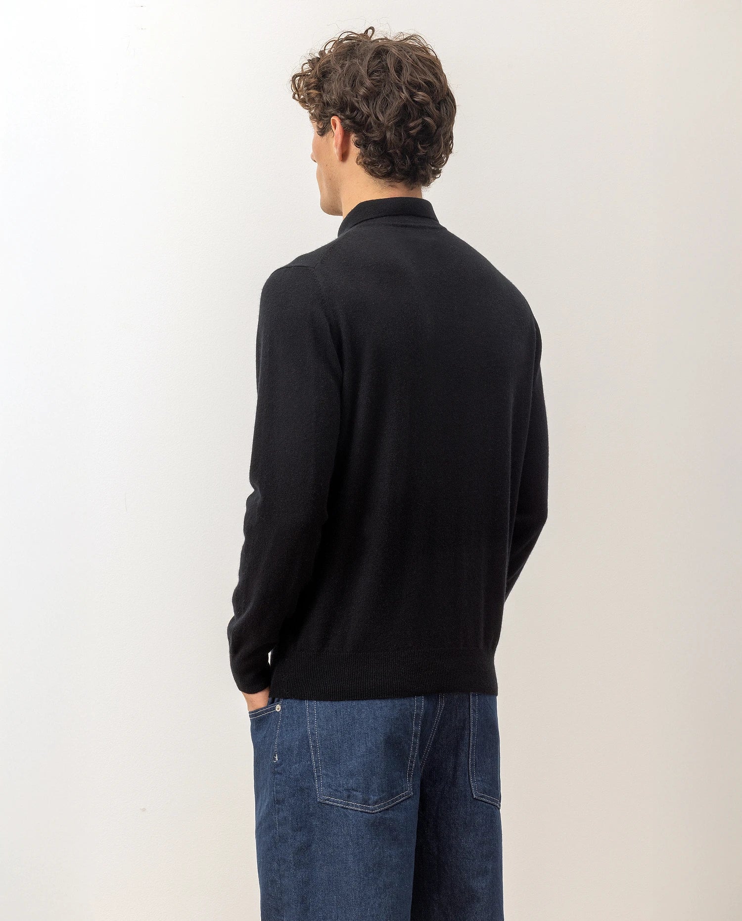 Polo Pullover aus Cashmere in Schwarz - Image 4