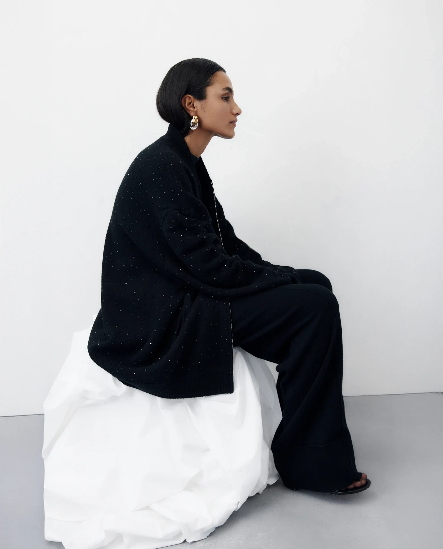 Woll-Mischung Hose in Schwarz - Image 5