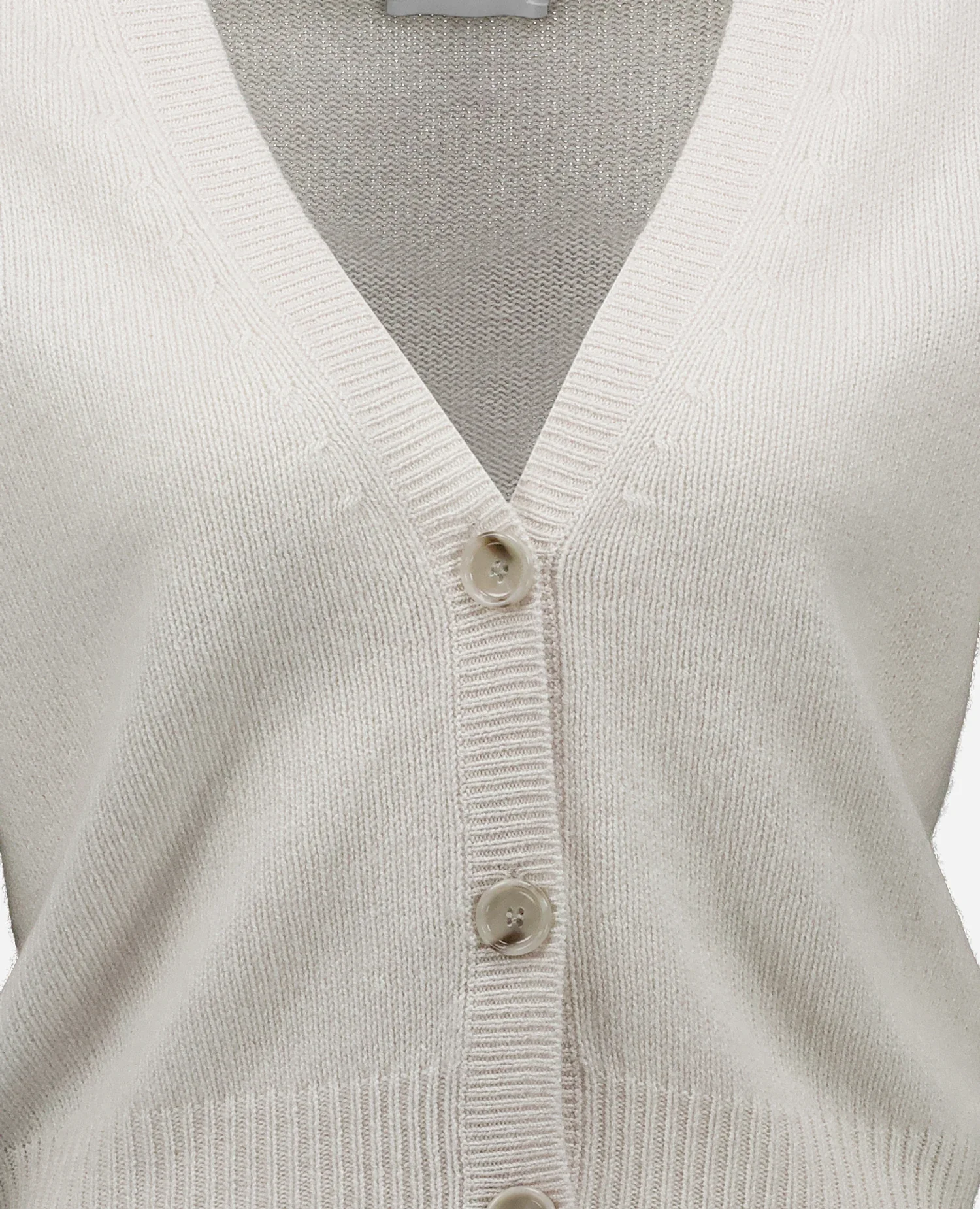 Cashmere Strickjacke in Weiß - Image 4