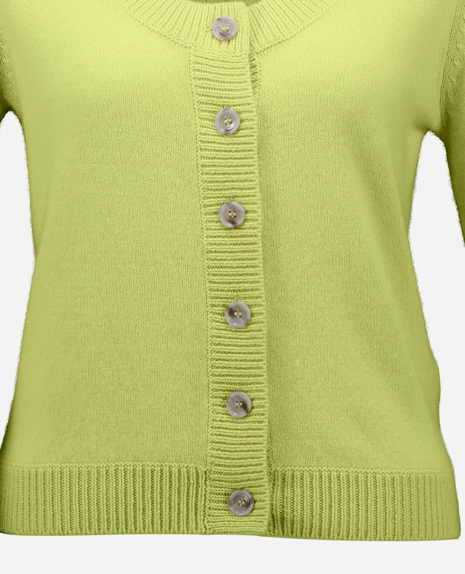 Cashmere Strickjacke in Gelb - Image 4