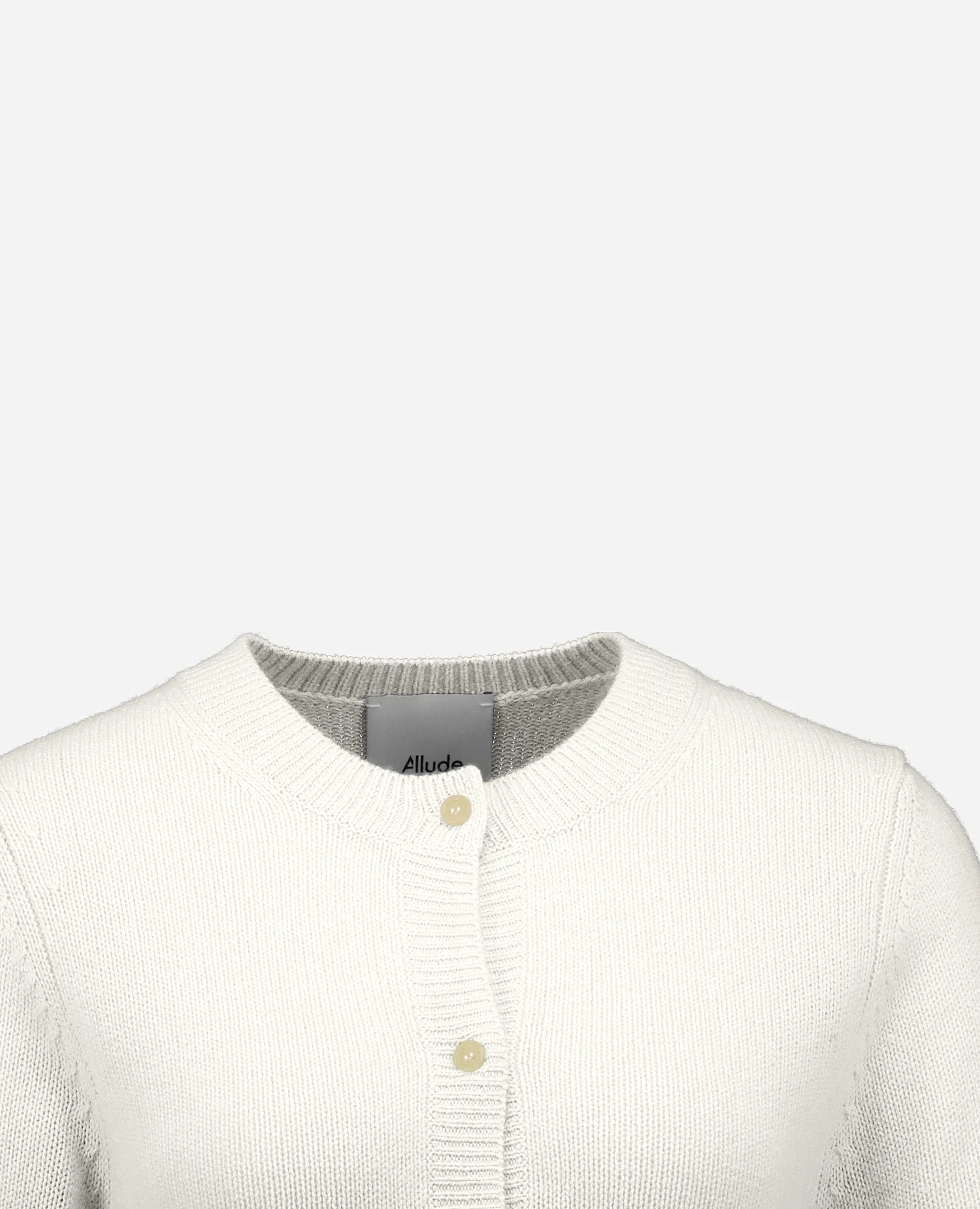 Cashmere Strickjacke in Weiß - Image 3