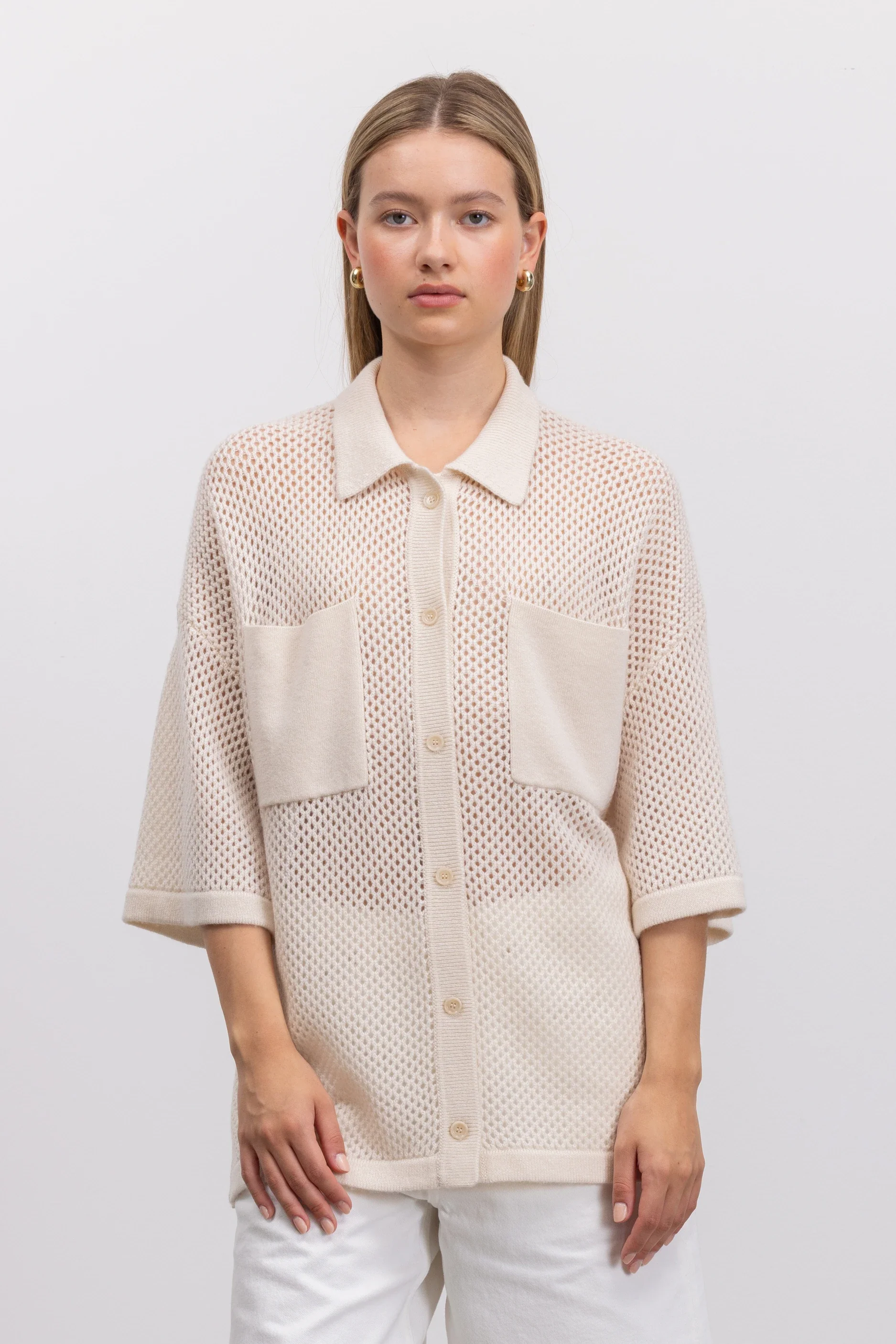 Woll-Mischung Pullover in Creme - Image 6