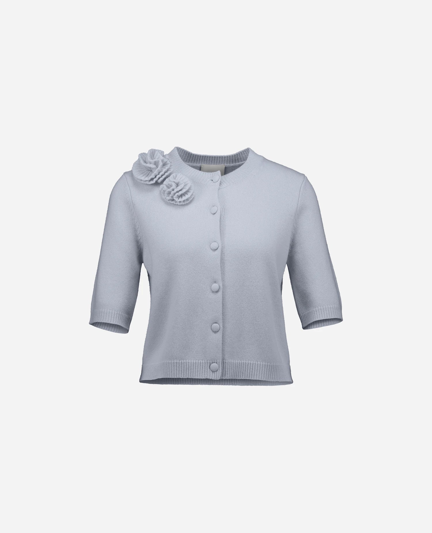 Woll-Mischung Strickjacke in Blau - Image 5