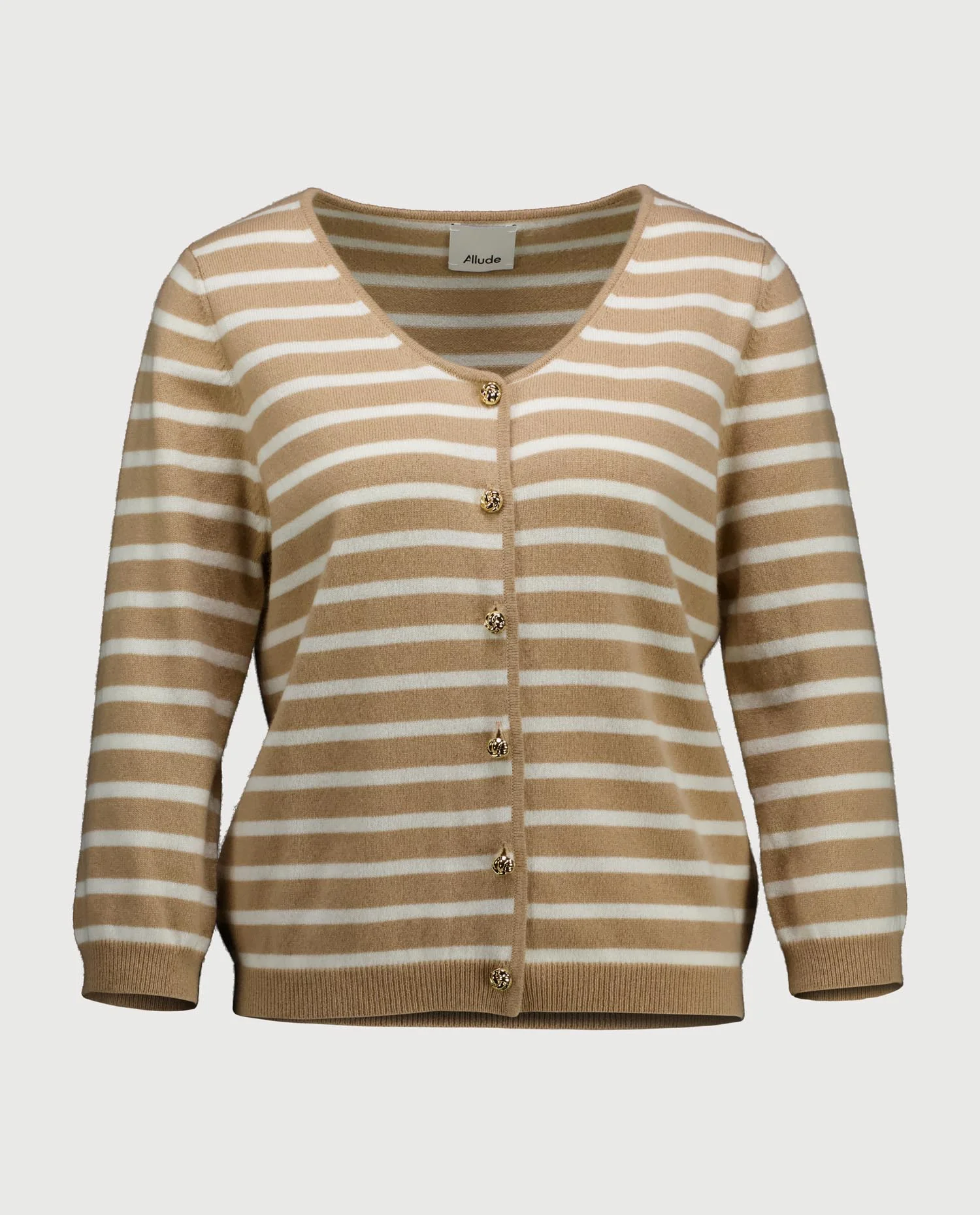 Cashmere Strickjacke in Beige - Image 3