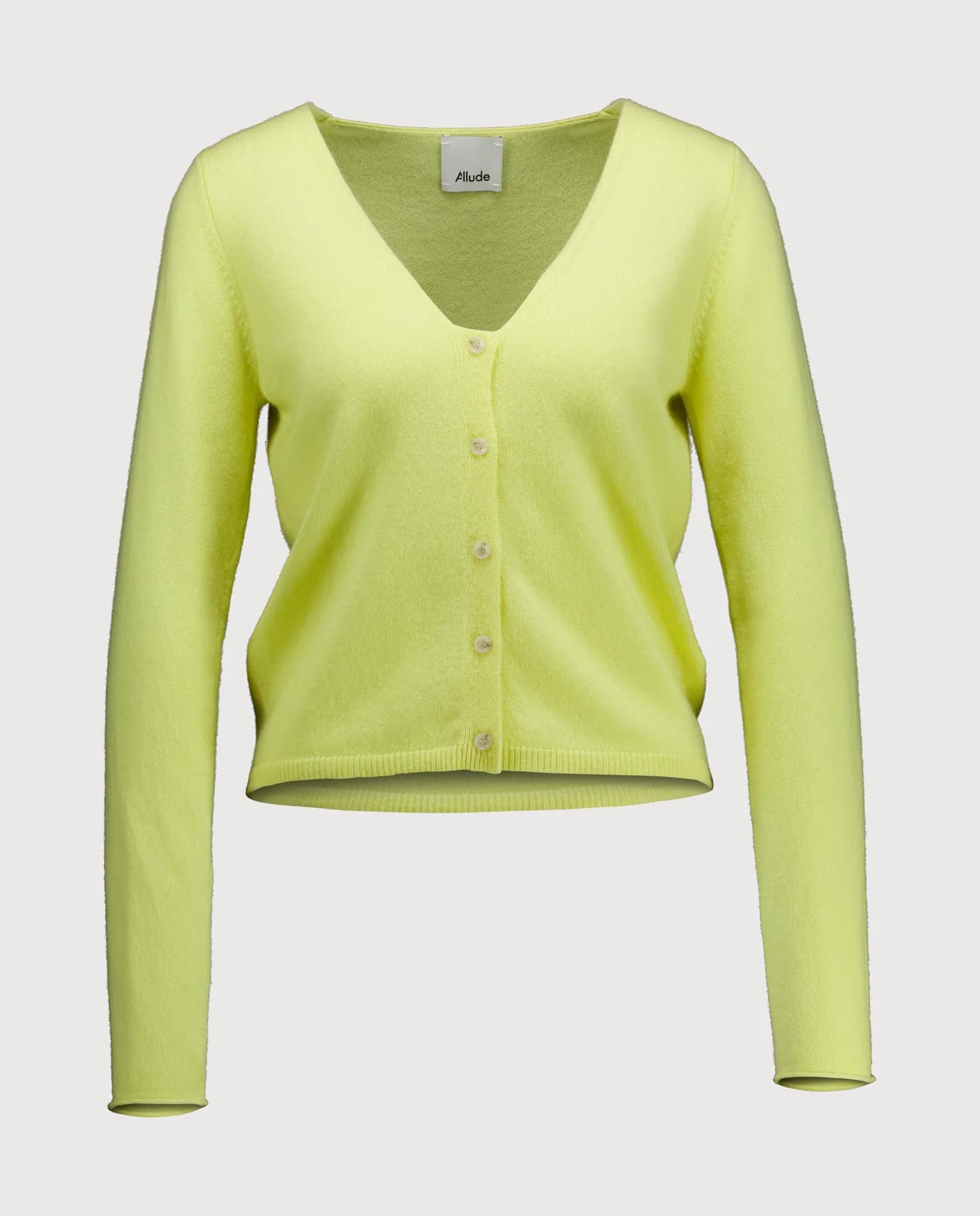 Cashmere Strickjacke in Gelb - Image 3