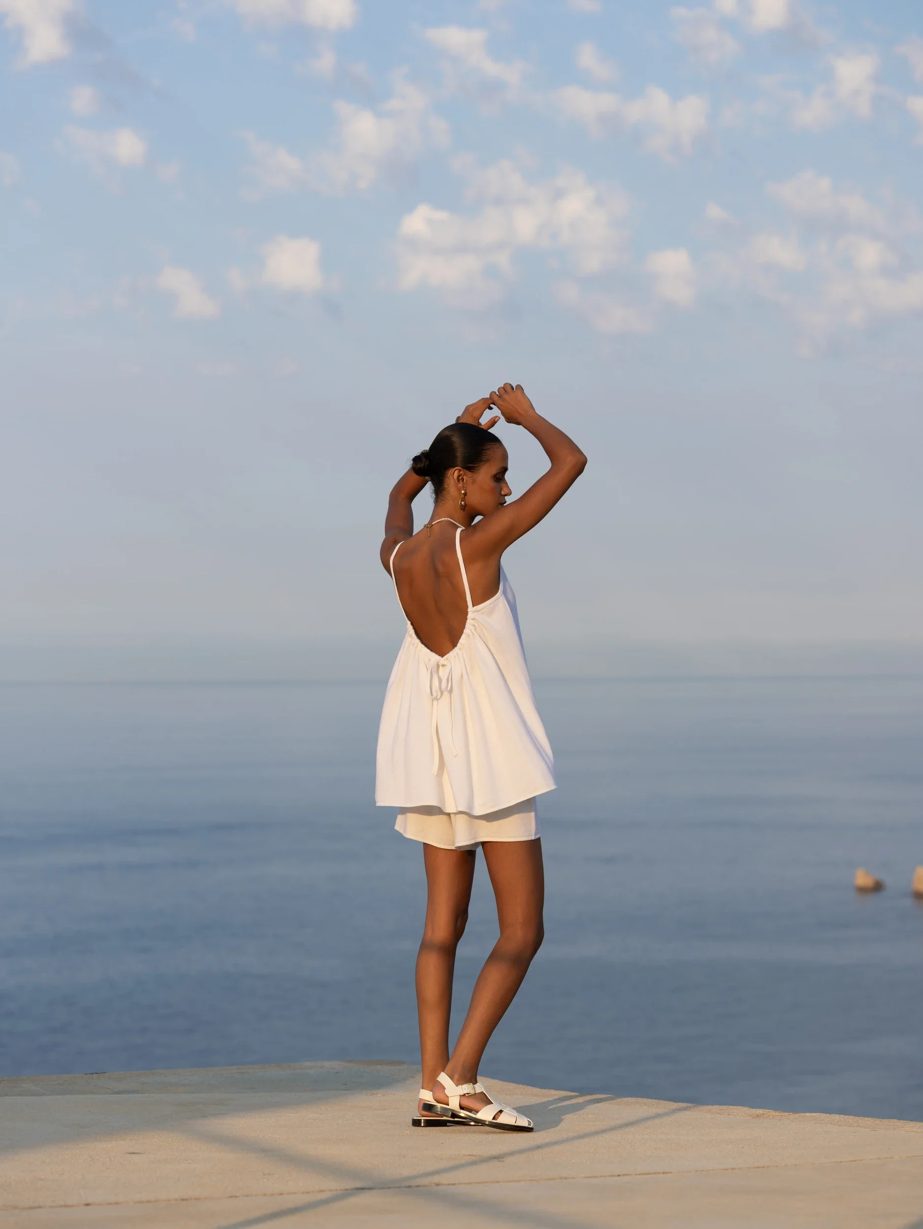 Cashmere kurze Hose in Weiß - Image 6