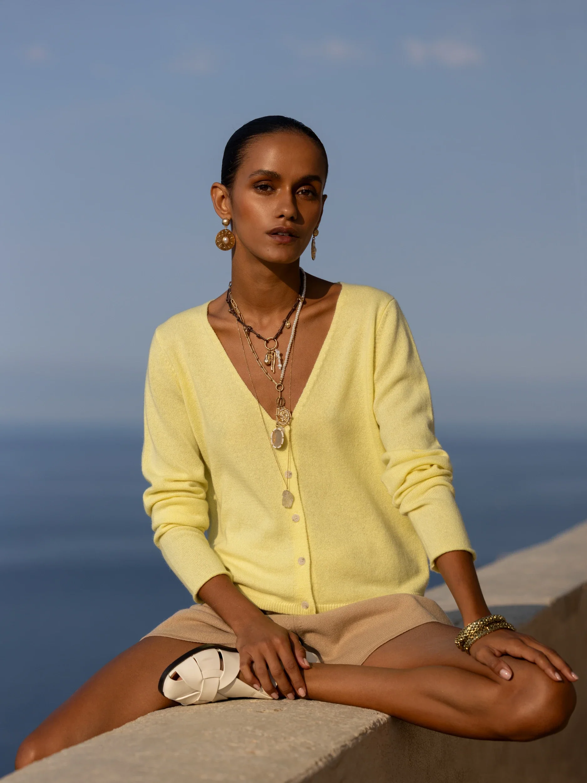 Cashmere kurze Hose in Weiß - Image 7